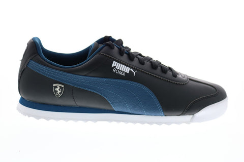 Puma Ferrari Style Roma Mens Black Motorsport Inspired Sneakers Shoes
