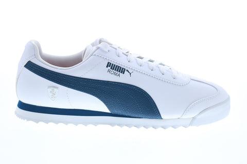 Puma Ferrari Style Roma Mens White Motorsport Inspired Sneakers Shoes