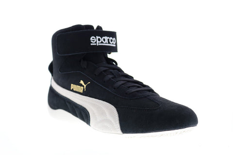 Puma Speedcat Mid Sparco Mens Black Suede Motorsport Inspired Sneakers Shoes