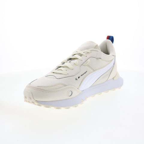 Puma BMW MMS Rider FV 30760503 Mens Beige Leather Motorsport Sneakers Shoes