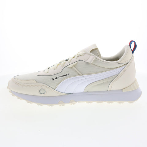 Puma BMW MMS Rider FV 30760503 Mens Beige Leather Motorsport Sneakers Shoes