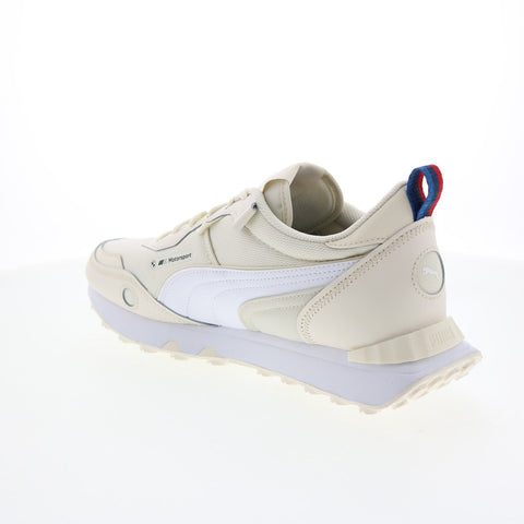 Puma BMW MMS Rider FV 30760503 Mens Beige Leather Motorsport Sneakers Shoes