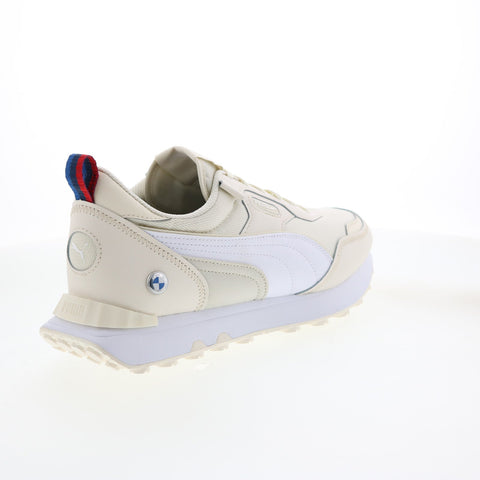 Puma BMW MMS Rider FV 30760503 Mens Beige Leather Motorsport Sneakers Shoes