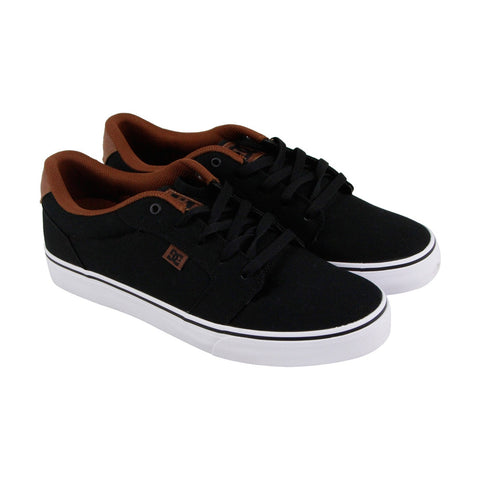 DC Anvil Tx 320040 Mens Black Canvas Low Top Lace Up Athletic Surf Skate Shoes