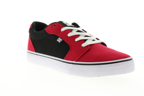 DC Anvil TX 320040 Mens Red Canvas Low Top Lace Up Skate Sneakers Shoes