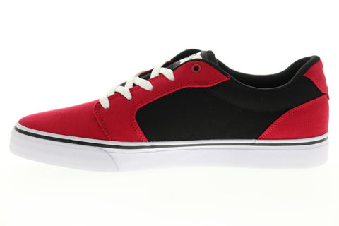 DC Anvil TX 320040 Mens Red Canvas Low Top Lace Up Skate Sneakers Shoes