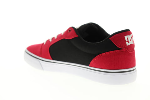 DC Anvil TX 320040 Mens Red Canvas Low Top Lace Up Skate Sneakers Shoes