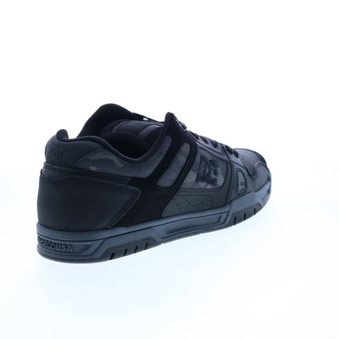 DC Stag 320188-0CP Mens Black Leather Lace Up Skate Inspired Sneakers Shoes
