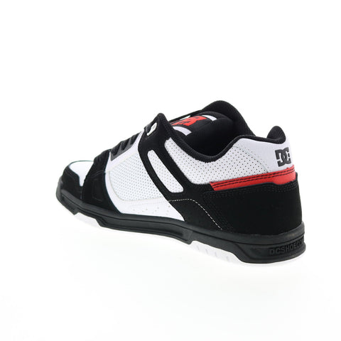 DC Stag 320188-WBD Mens Black Leather Lace Up Skate Inspired Sneakers Shoes