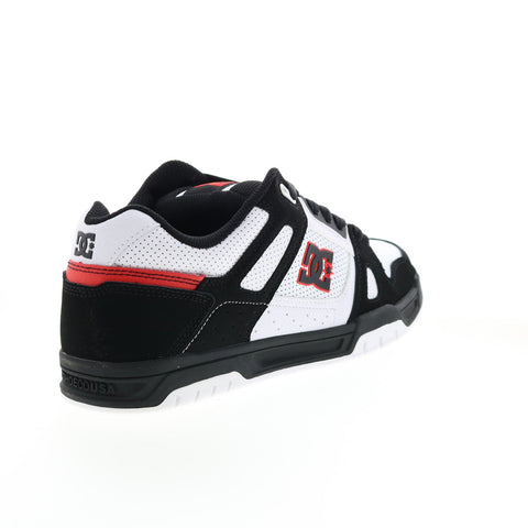 DC Stag 320188-WBD Mens Black Leather Lace Up Skate Inspired Sneakers Shoes