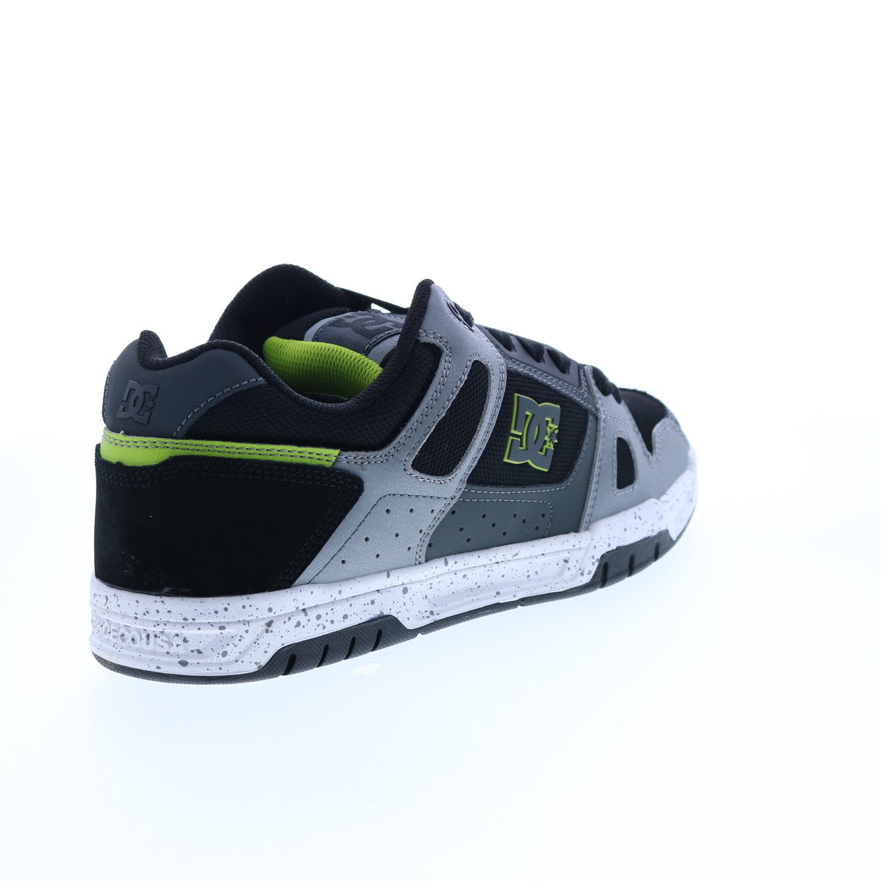DC Stag 320188-XKSG Mens Black Leather Lace Up Skate Inspired Sneakers ...