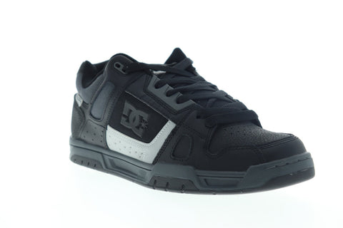 DC Stag 320188 Mens Black Leather Canvas Lace Up Athletic Skate Shoes
