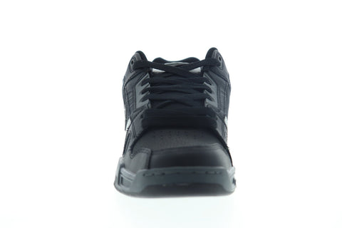 DC Stag 320188 Mens Black Leather Canvas Lace Up Athletic Skate Shoes