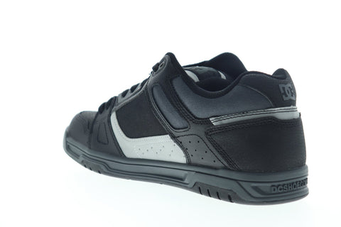 DC Stag 320188 Mens Black Leather Canvas Lace Up Athletic Skate Shoes