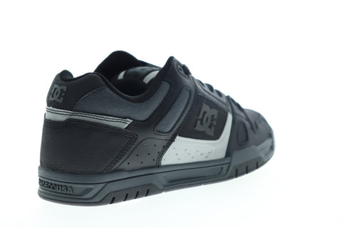 DC Stag 320188 Mens Black Leather Canvas Lace Up Athletic Skate Shoes