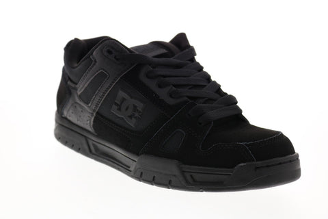 DC Stag 320188 Mens Black Leather Athletic Lace Up Skate Shoes