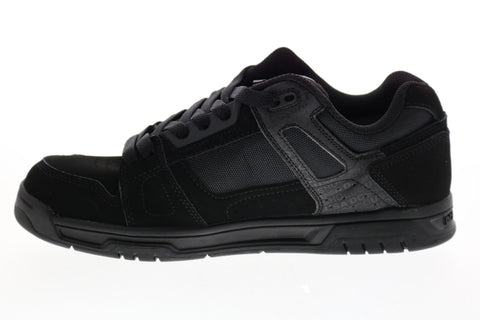 DC Stag 320188 Mens Black Leather Athletic Lace Up Skate Shoes