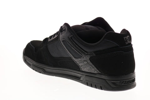 DC Stag 320188 Mens Black Leather Athletic Lace Up Skate Shoes