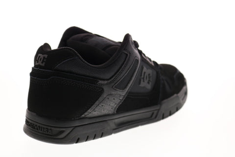 DC Stag 320188 Mens Black Leather Athletic Lace Up Skate Shoes