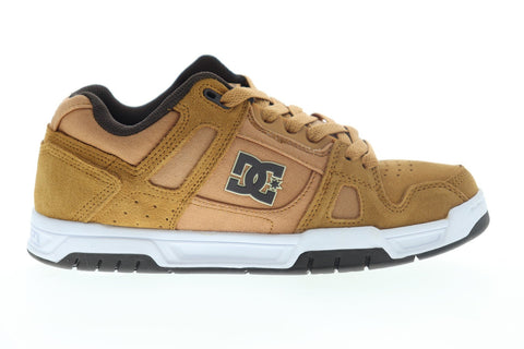 DC Stag 320188 Mens Brown Suede Nubuck Lace Up Athletic Skate Shoes