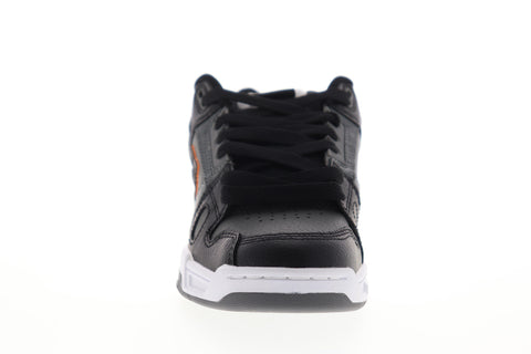 DC Stag 320188 Mens Gray Leather Low Top Lace Up Skate Sneakers Shoes