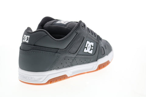 DC Stag 320188 Mens Gray Leather Lace Up Skate Inspired Sneakers Shoes