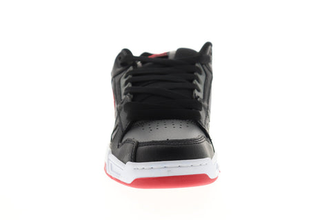 dc stag 320188 mens gray black synthetic leather athletic skate shoes