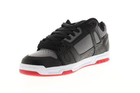 dc stag 320188 mens gray black synthetic leather athletic skate shoes