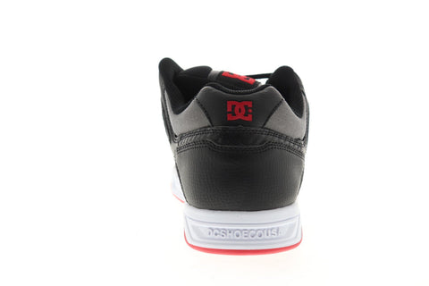 dc stag 320188 mens gray black synthetic leather athletic skate shoes