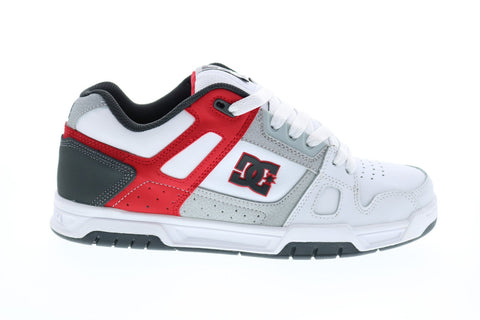 DC Stag 320188 Mens White Leather Lace Up Skate Inspired Sneakers Shoes