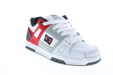 DC Stag 320188 Mens White Leather Lace Up Skate Inspired Sneakers Shoes