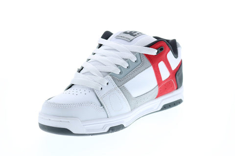 DC Stag 320188 Mens White Leather Lace Up Skate Inspired Sneakers Shoes