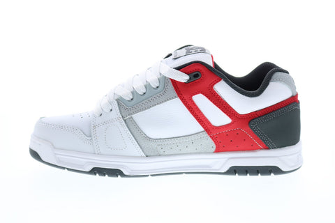 DC Stag 320188 Mens White Leather Lace Up Skate Inspired Sneakers Shoes