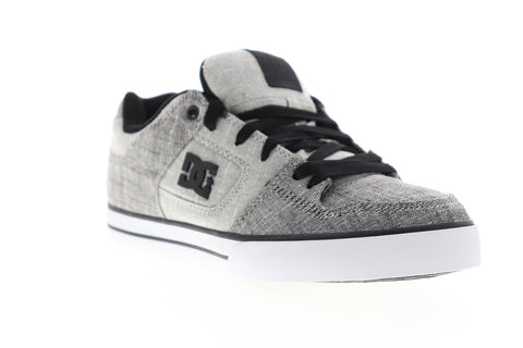 DC Pure TX SE 320423 Mens Gray Canvas Lace Up Athletic Skate Shoes