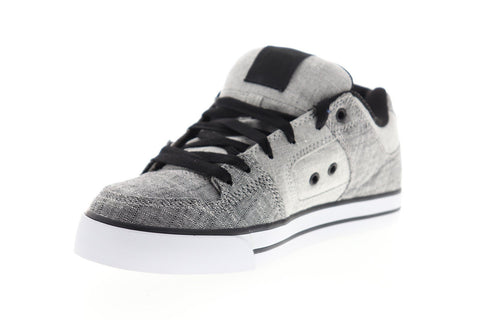 DC Pure TX SE 320423 Mens Gray Canvas Lace Up Athletic Skate Shoes