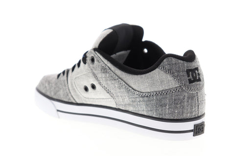 DC Pure TX SE 320423 Mens Gray Canvas Lace Up Athletic Skate Shoes