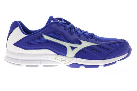 Mizuno Players Trainer Mens Blue Mesh Low Top Athletic Gym Cross Training Shoes