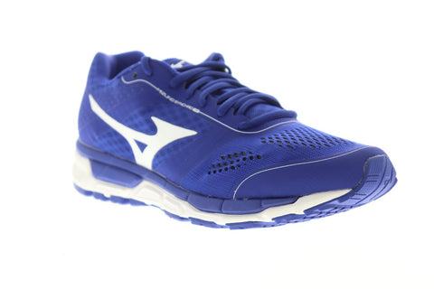 Mizuno Synchro Mx Mens Blue Textile Athletic Lace Up Training Shoes