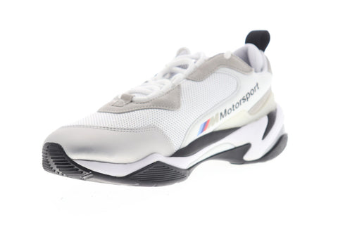 Puma BMW MMS Thunder 33990201 Mens White Mesh Lace Up Low Top Sneakers Shoes