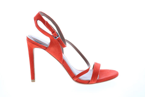 BCBG Max Azria Amilia Kidsuede 34AZ001-GND Womens Orange Strap Heels Shoes