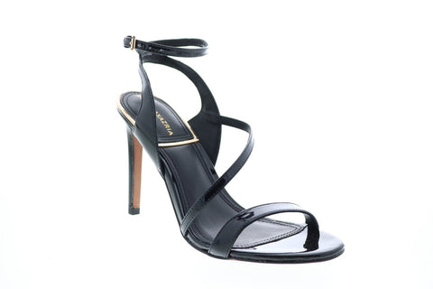 BCBG Max Azria Amilia Smooth Soft Patent Womens Black Strap Heels Shoes