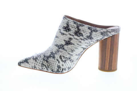 BCBG Max Azria Antonia Snake Womens Beige Mules Heels Shoes