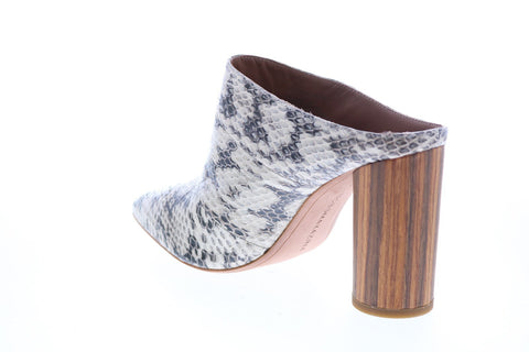 BCBG Max Azria Antonia Snake Womens Beige Mules Heels Shoes