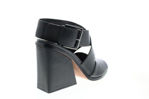 BCBG Max Azria Sara Dress Calf Leather Womens Black Strap Heels Shoes