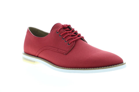 Calvin Klein Atlee Ballistic 34F0456-BDK Mens Red Canvas Dress Lace Up Oxfords Shoes