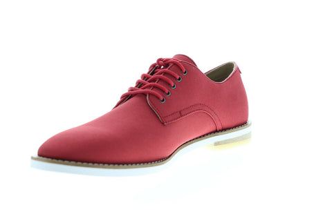 Calvin Klein Atlee Ballistic 34F0456-BDK Mens Red Canvas Dress Lace Up Oxfords Shoes