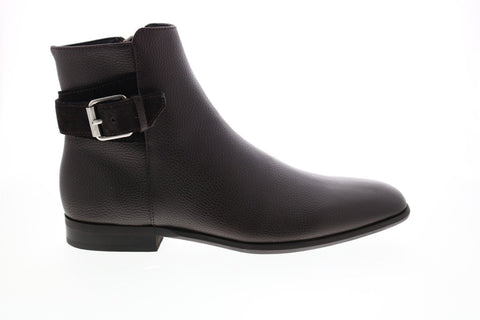 Calvin Klein Lorenzo Tumbled Leather Calf Suede Mens Brown Casual Dress Boots