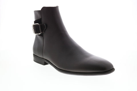 Calvin Klein Lorenzo Tumbled Leather Calf Suede Mens Brown Casual Dress Boots