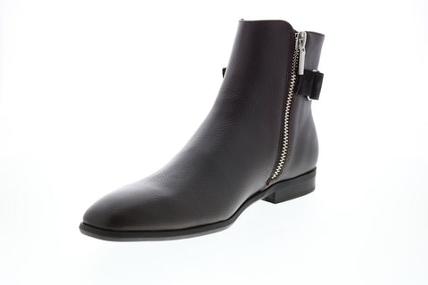 Calvin Klein Lorenzo Tumbled Leather Calf Suede Mens Brown Casual Dress Boots