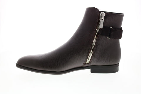 Calvin Klein Lorenzo Tumbled Leather Calf Suede Mens Brown Casual Dress Boots